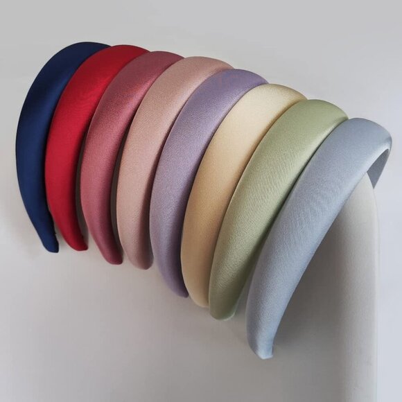 Satin Headbands Set 8 Pack Wide Soft Padded Hair Hoops for Women Girls main image 4